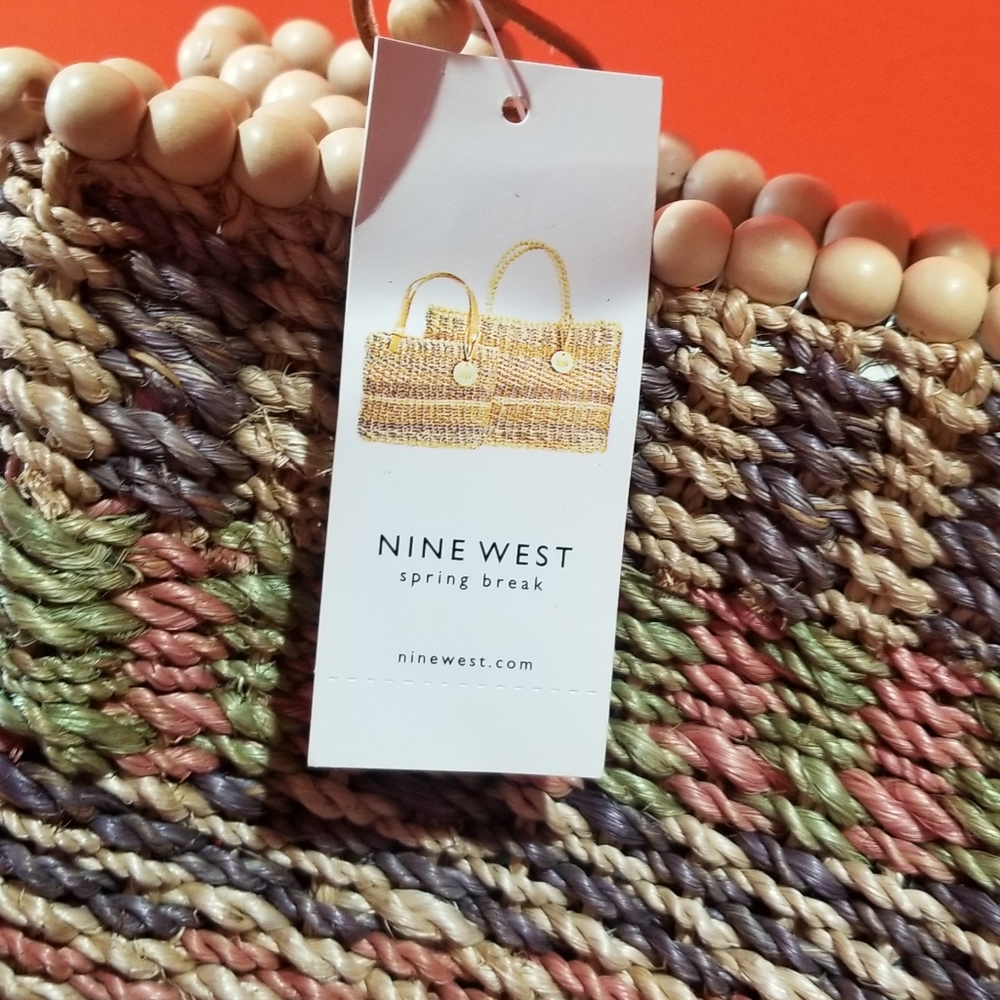 Nine West Multi Straw Spring Break Tote Handbag - Picture 3 of 6